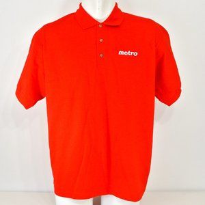 METRO Grocery Store Employee Uniform Polo Shirt Red NEW Size XL